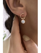 Daire Detaylı Taşlı Küpe