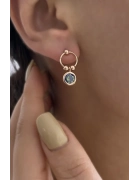 Daire Detaylı Taşlı Küpe