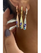 Damla Formlu Mineli Küpe