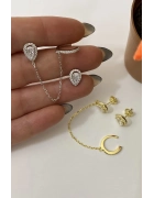 Damla Taşlı Kendinden Earcufflı