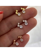 Damla Taşlı Minimal Küpe