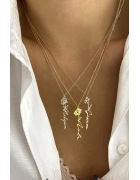 Doğum Çiçekli İsim Kolye