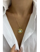 Göz Mineli Plaka Kolye