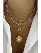 Göz Mineli Plaka Kolye