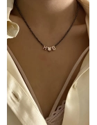 Hematit Taşlı Harf Kolye