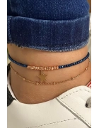 Hematit Taşlı Kendinden İkili Halhal