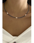 Hematit ve İncili Kolye