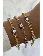 İki Renk Mineli Göz Bileklik