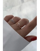 İkili Taş Detaylı Yüzük