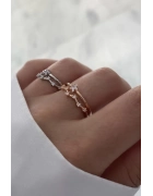 İkili Taş Detaylı Yüzük