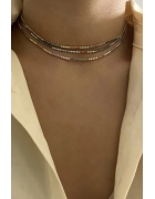 İnce Mix Taşlı Su Yolu Kolye