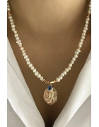 İnci Antik Madalyon Kolye