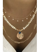 İnci Antik Madalyon Kolye