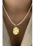 İnci Madalyon Kolye