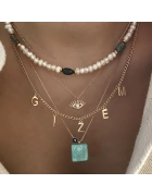 İnci Malahit Detaylı Kolye