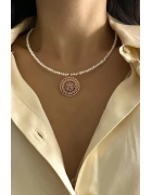 İnci Sri Yantra Kolye