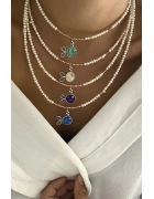 İncili Mineli Balık Kolye