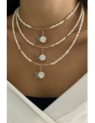 İncili Mineli Balık Kolye