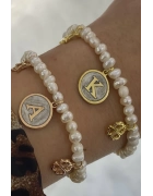 İncili Mineli Harf Bileklik