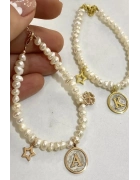 İncili Mineli Harf Bileklik