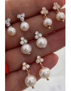 İncili Taşlı Küpe