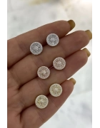 İtalyan Trapez Taşlı Çivi Küpe