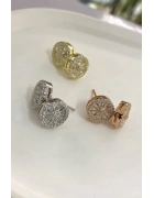 İtalyan Trapez Taşlı Çivi Küpe