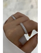 İthal Bombeli Üç Sıra Taşlı Tamtur Yüzük