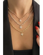 İthal Çiçek Detaylı Suyolu Kolye