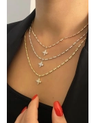 İthal Çiçek Detaylı Suyolu Kolye