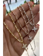 İthal Çiçek Detaylı Suyolu Kolye