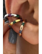 İthal Renkli Taşlı Boru Earcuff