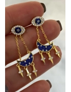 İthal Sallantılı Ay Küpe