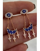 İthal Sallantılı Ay Küpe