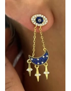 İthal Sallantılı Ay Küpe