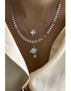 İthal Sedef Satürn Kolye