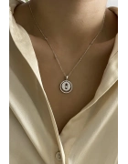 İthal Taşlı İçi Dönen Kolye