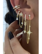 İthal  Zincirli Kutup Yıldızı Küpe