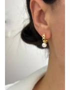 Kalp Detaylı Halka Küpe