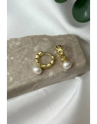 Kalp Detaylı Halka Küpe