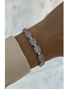 Kare İthal Baget Taşlı Suyolu Bileklik