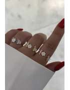 Kelebek ve Çiçek Detaylı Yüzük