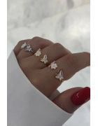 Kelebek ve Çiçek Detaylı Yüzük