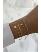 Kendinden İkili Kalp Detaylı Bileklik