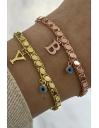 Köstek Zincirli Harf Bileklik