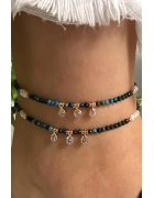 Krizokol Taşlı Ve İncili Halhal