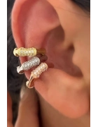 Kum Taşlı Earcuff Küpe