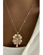 Küp Zincirli Büyük Boy Yonca Kolye