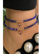 Lapis Taşlı Taç Detaylı Halhal