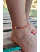 Mercan Taşlı Ankh Halhal